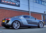 Milltek Sport Cat-back - Removes secondary catalysts - Resonated (quieter). Uses OEM tailpipe trims - R8 4.2 QUATTRO 2007 and later